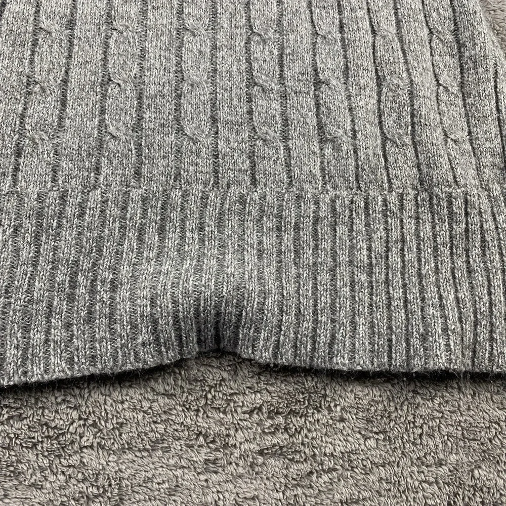 New York & Company Cable Knit Sweater‎ Womens Medium Gray Tunic High Nieck